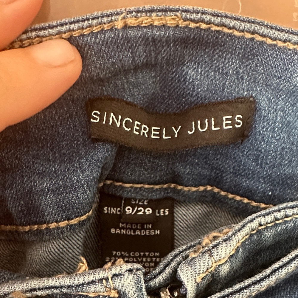 Sincerely Jules Y2K‎ Boho Flare Jeans in Blue belted boho festival belted hippie - Picture 4 of 4
